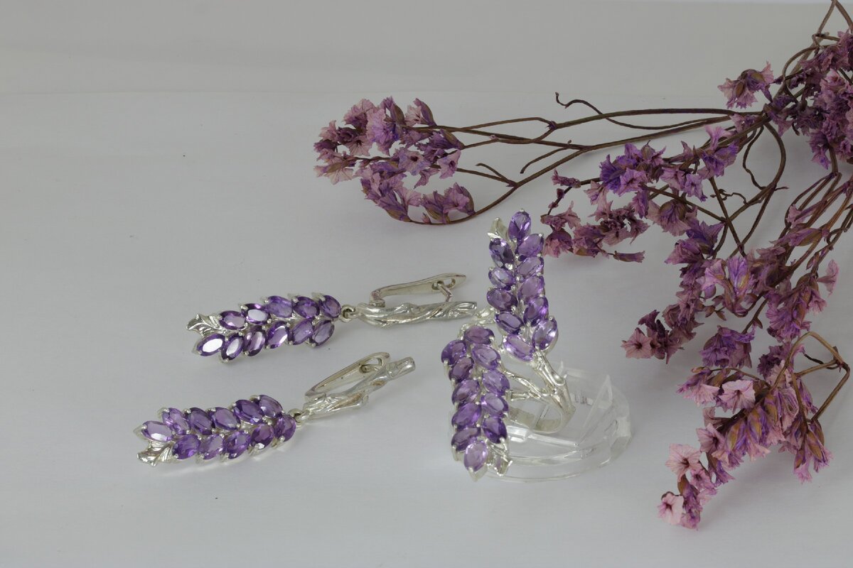 Серебряные украшения Флора (интернет-магазин lazurit-online.com)