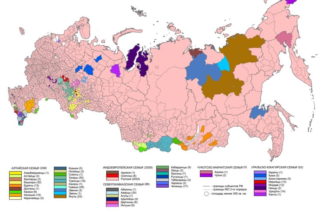 Расселение народов россии карта