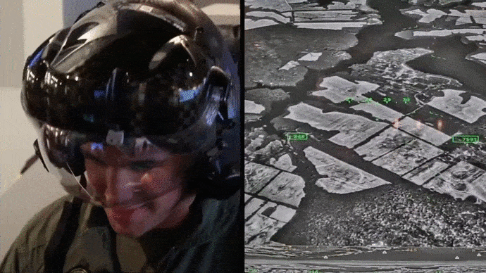 Прототип шлема с ИК датчиками и НИ для F-35 (GIF видео).