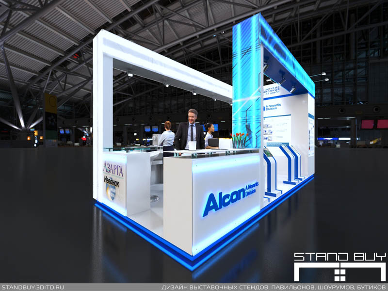 Проект выставочного стенда компании Alcon. Архитектор - Павел Сапов.