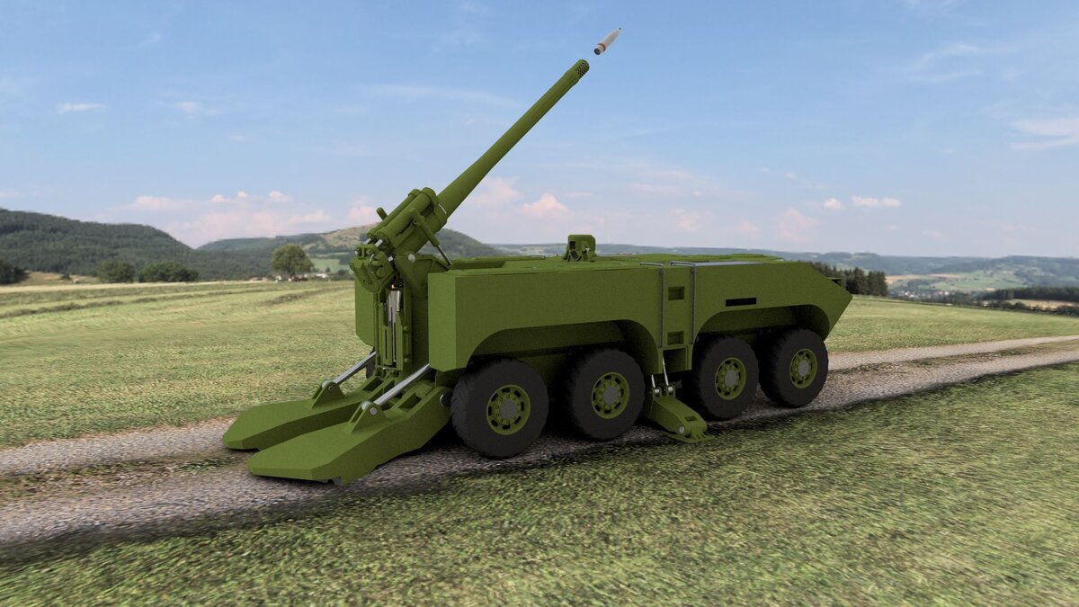 САУ 2С69 "Алтей" в момент выстрела