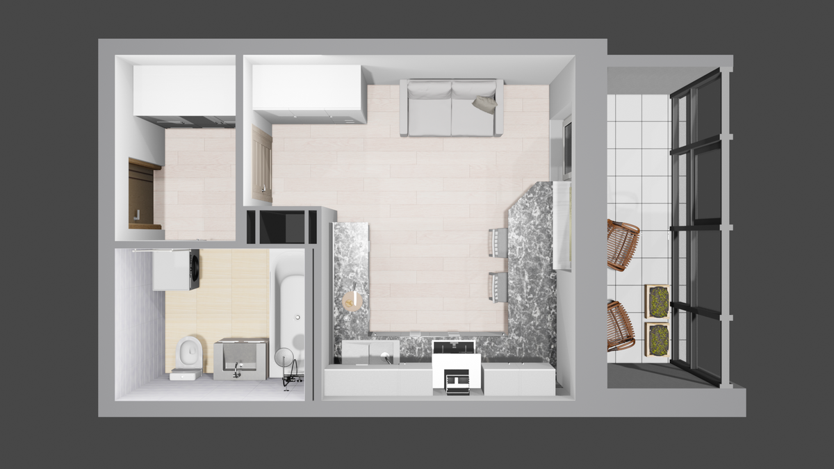 Планировка студии