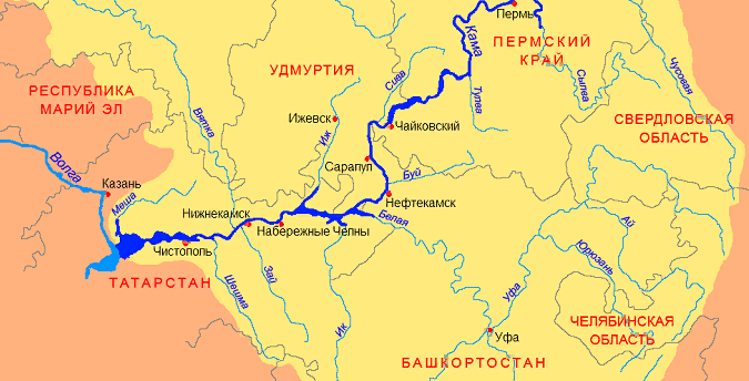 Волга протекает в башкортостане