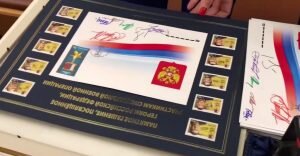    Скриншот с видеопрезентации марок с Telegram-канала "МуZей Победы" Святослав Лавренко