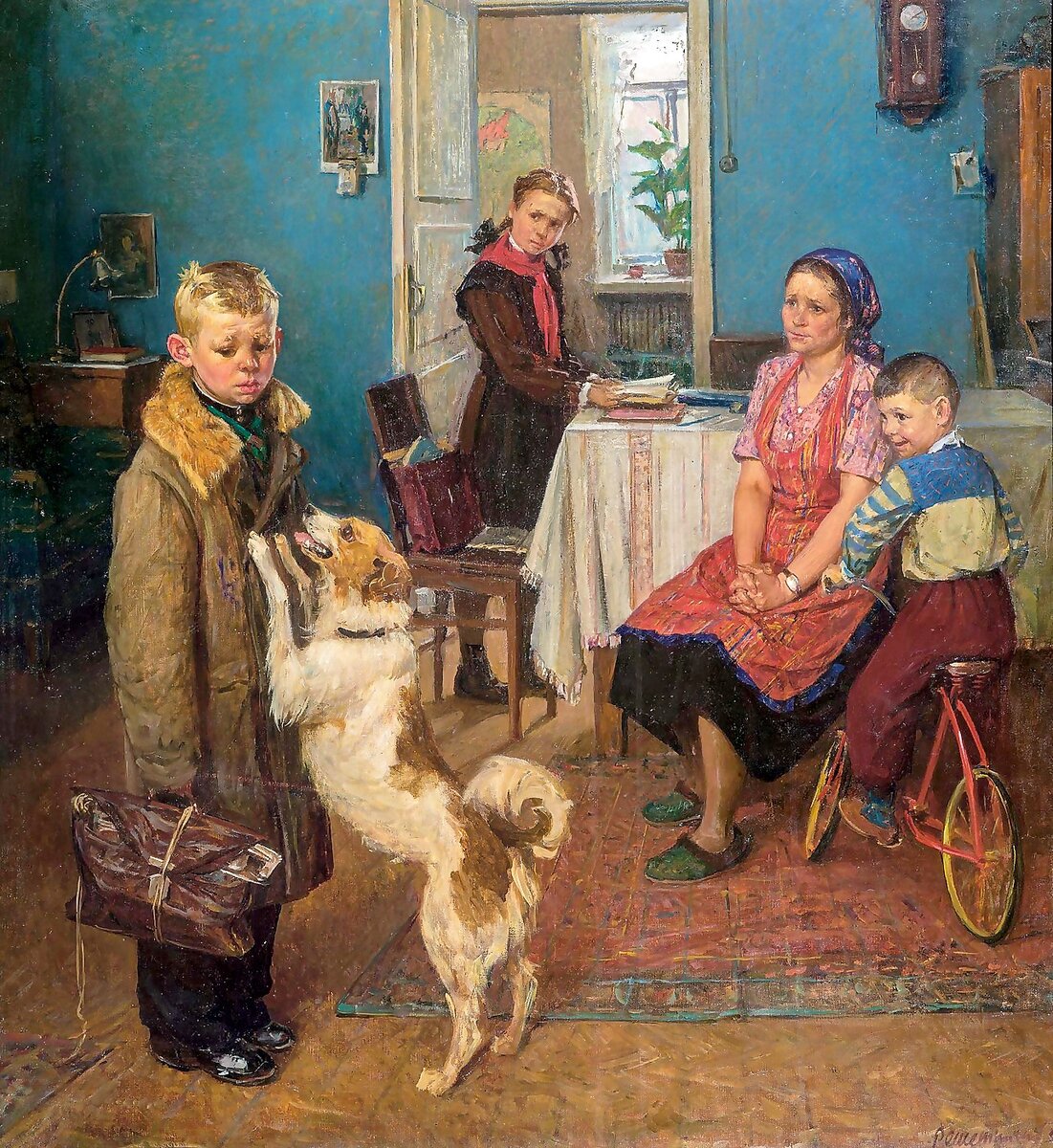 Решетников Ф.П.,«Опять двойка», 1952, холст, масло, Государственная Третьяковская галерея