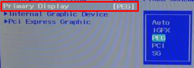 Пример параметра Primary Display