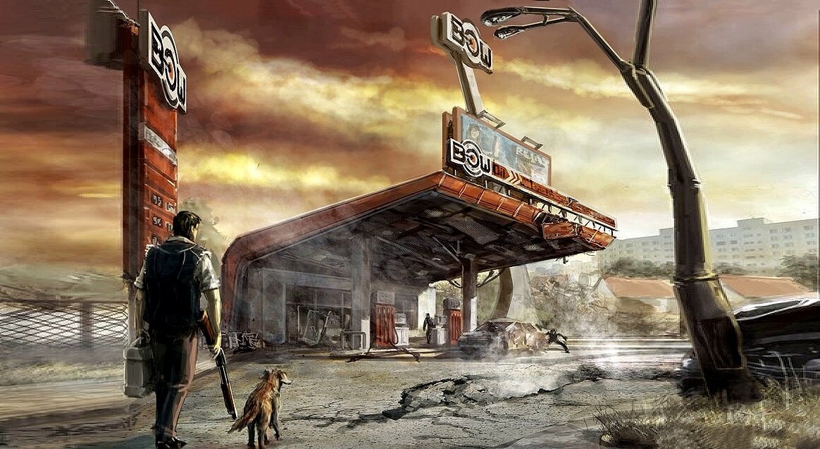 Обратите внимание – канистра и дробовик под рукой. Напарник на месте. Что еще нужно во время зомби-апокалипсиса. 