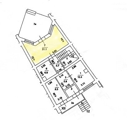 Планировка первого этажа таунхауса.