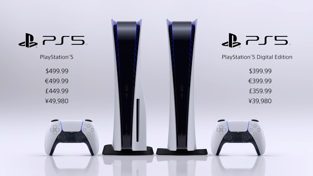 Цена PS5 400$ за диджитал версию и 500$ за версию с дисководом