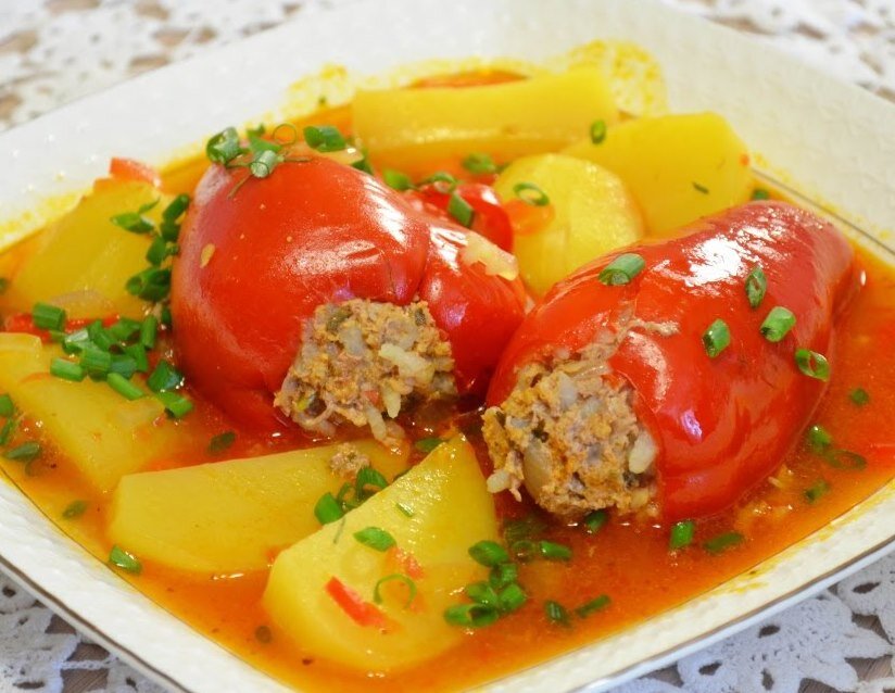 Фаршированные перцы с картофелем и мясным фаршем – пошаговый рецепт приготовления с фото