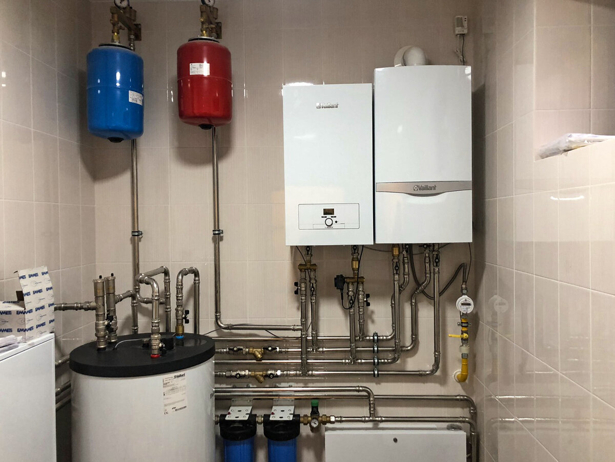 Котельная в 250 - метровом двухэтажном доме из кирпича