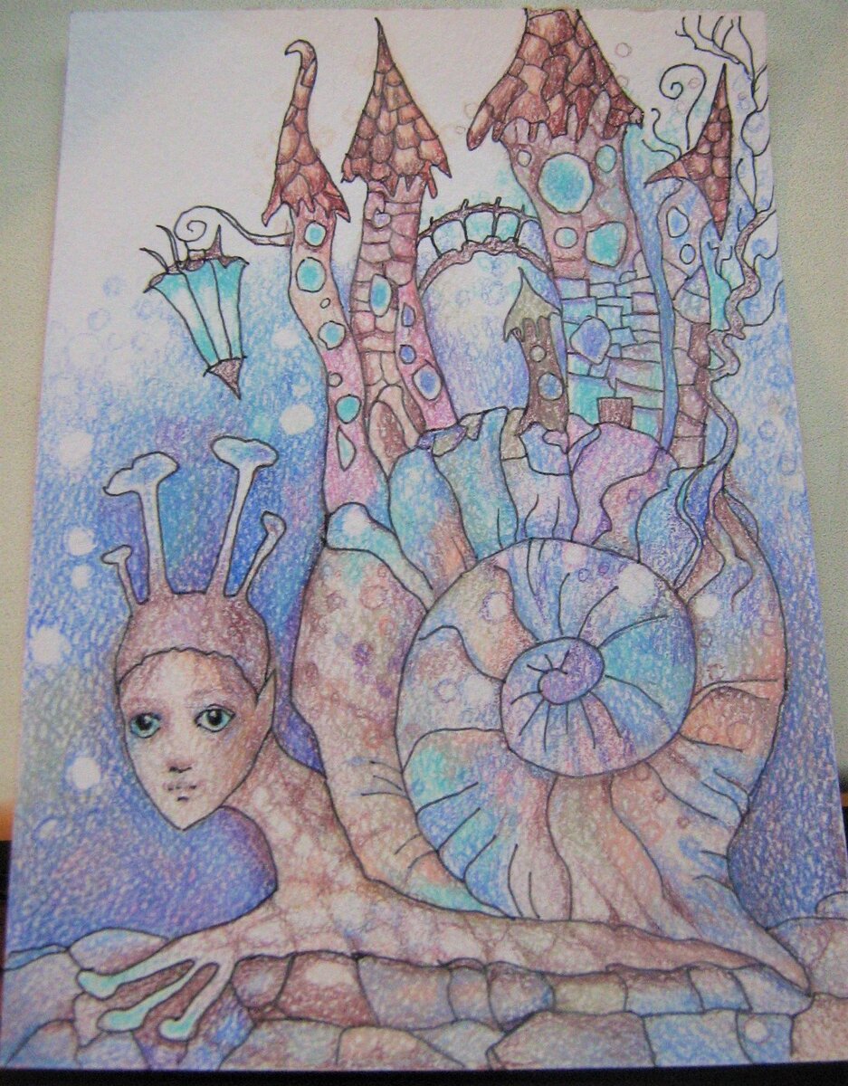 Рисунок автора, цветные карандаши