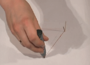 Построение эллипса с помощью иголок, нитки и карандаша.