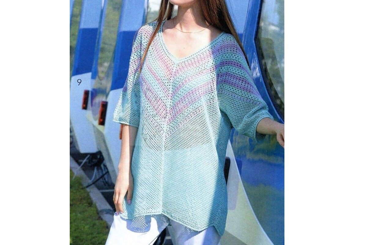 Туника из филейной сетки крючком