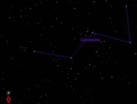 Вид на Солнце из системы Альфа Центавра в программе Celestia
