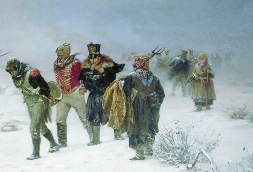 Так холод гнал французов по Смоленской дороге в 1812 году…