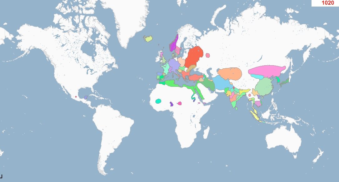 Карта мира 1020 года