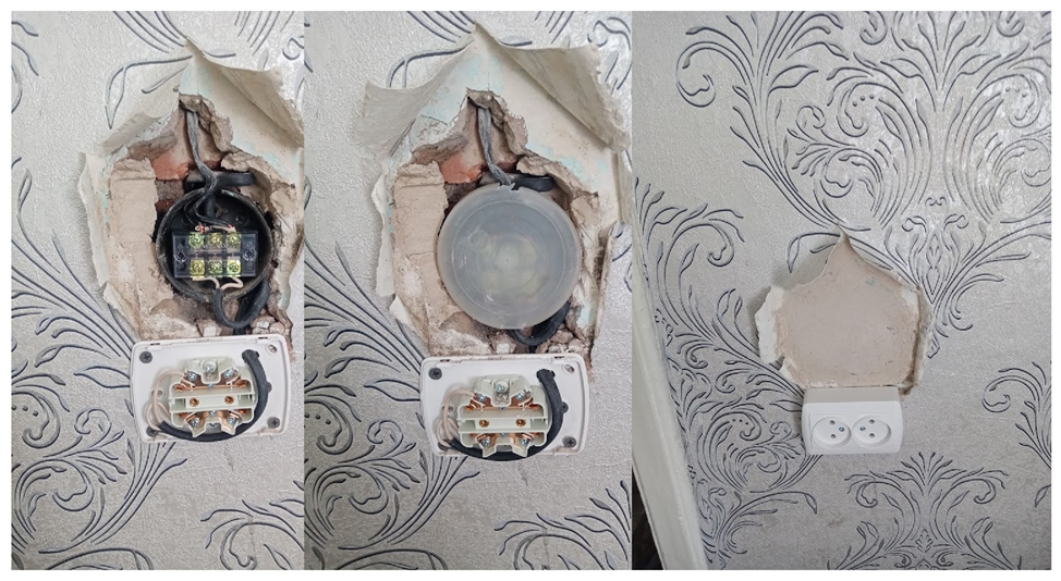 Вместо замены розетки её пришлось установить на новое место