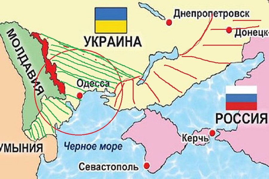 Карта приднестровья и молдовы и украины и россии