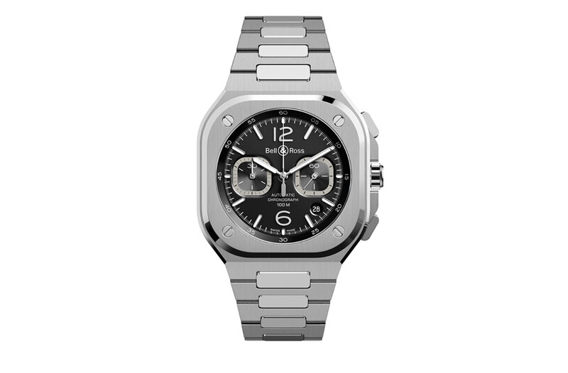 Часы BR 05 Chrono Black Steel от Bell&Ross с автоматическим подзаводом, 42-милиметровым корпусом из стали с датой и хронографом
