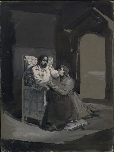 С.С. Соломко. Иллюстрация к драме А.С. Пушкина «Борис Годунов». 1890-е