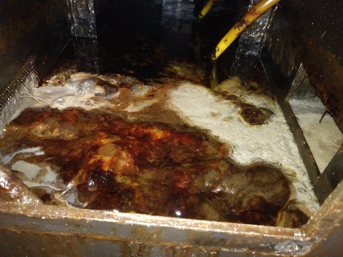 Внутри бака СОЖ ленточнопильного станка H-460HANC (фото автора)