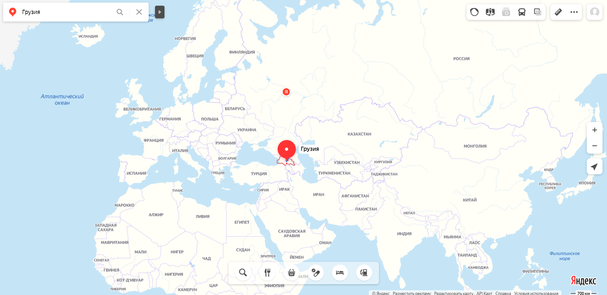 Грузия на карте мира
