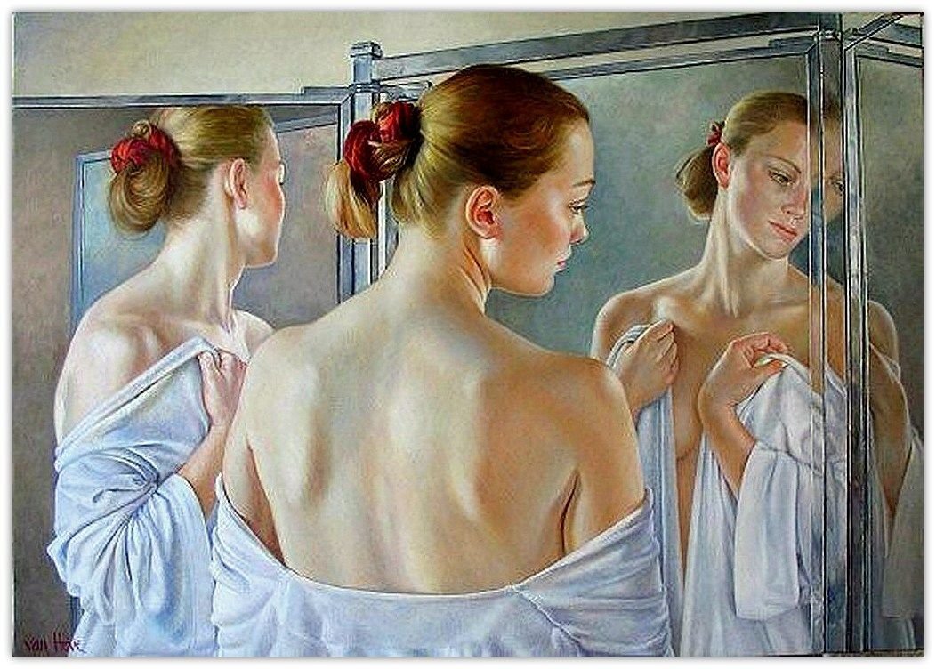 Женщина с зеркалом картина