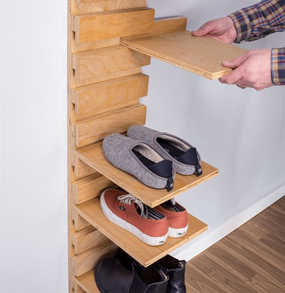 Полка для обуви своими руками из дерева, из подручных материалов в прихожую, полочка для обуви