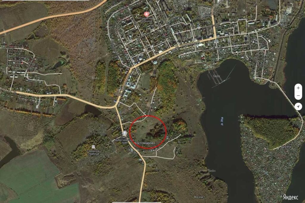 Село Костомарово выстроено по окружности