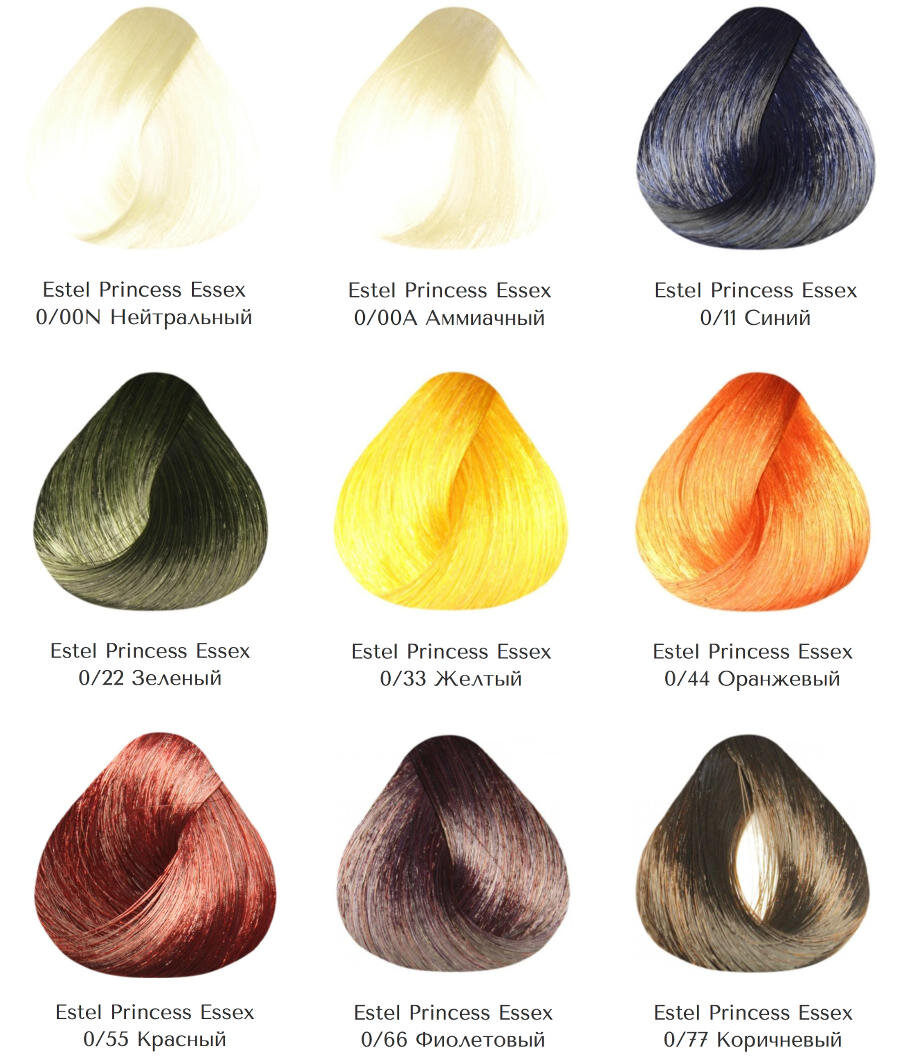 видно на примере цветовых корректоров (чистые цвета) Эстель, на первые два не смотрите