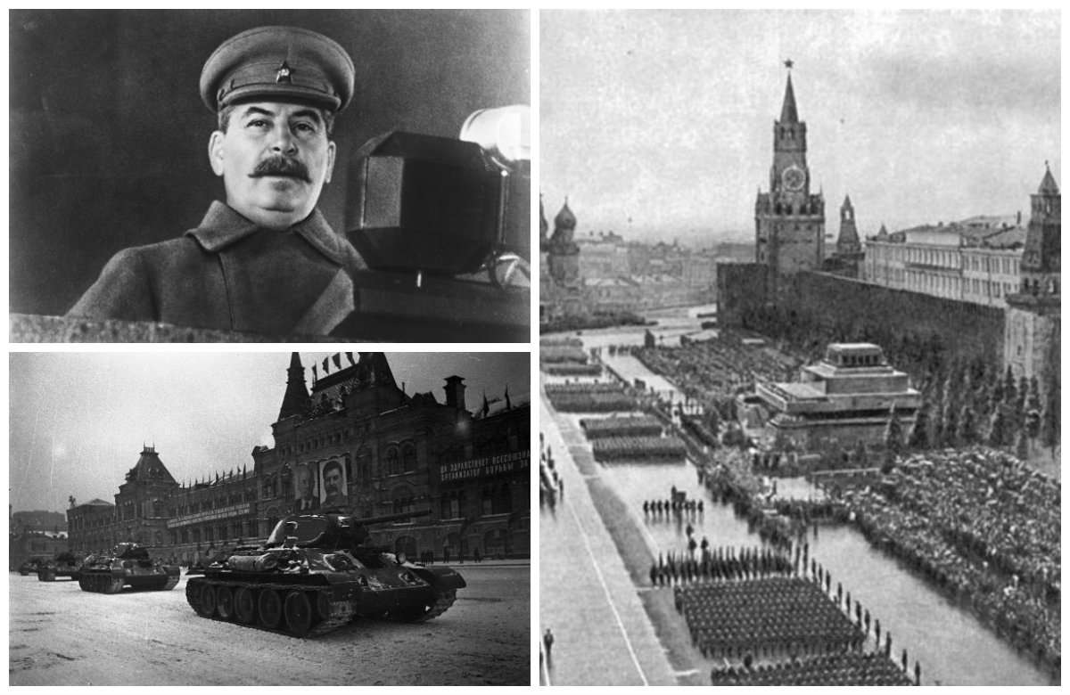 Парад на Красной площади 7 ноября 1941 года !  "За Родину, За Сталина !"- направлялись полки советских воинов на фронты Великой Отечественной Войны !  Ура-Ура-Ура ! Смерть врагам : прошлым, сегодняшним и будущим !