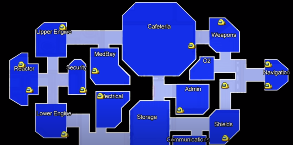 Выучите названия комнат. На первых порах имеет смысл держать открытой вкладку карты Among Us и периодически подглядывать в нее.