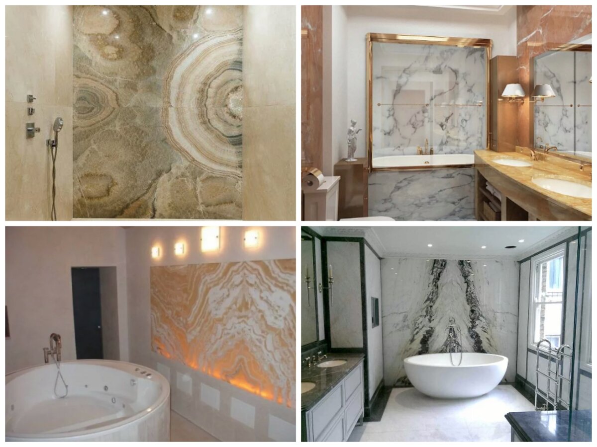 Интерьер ванной с акриловым (композитным) камнем
