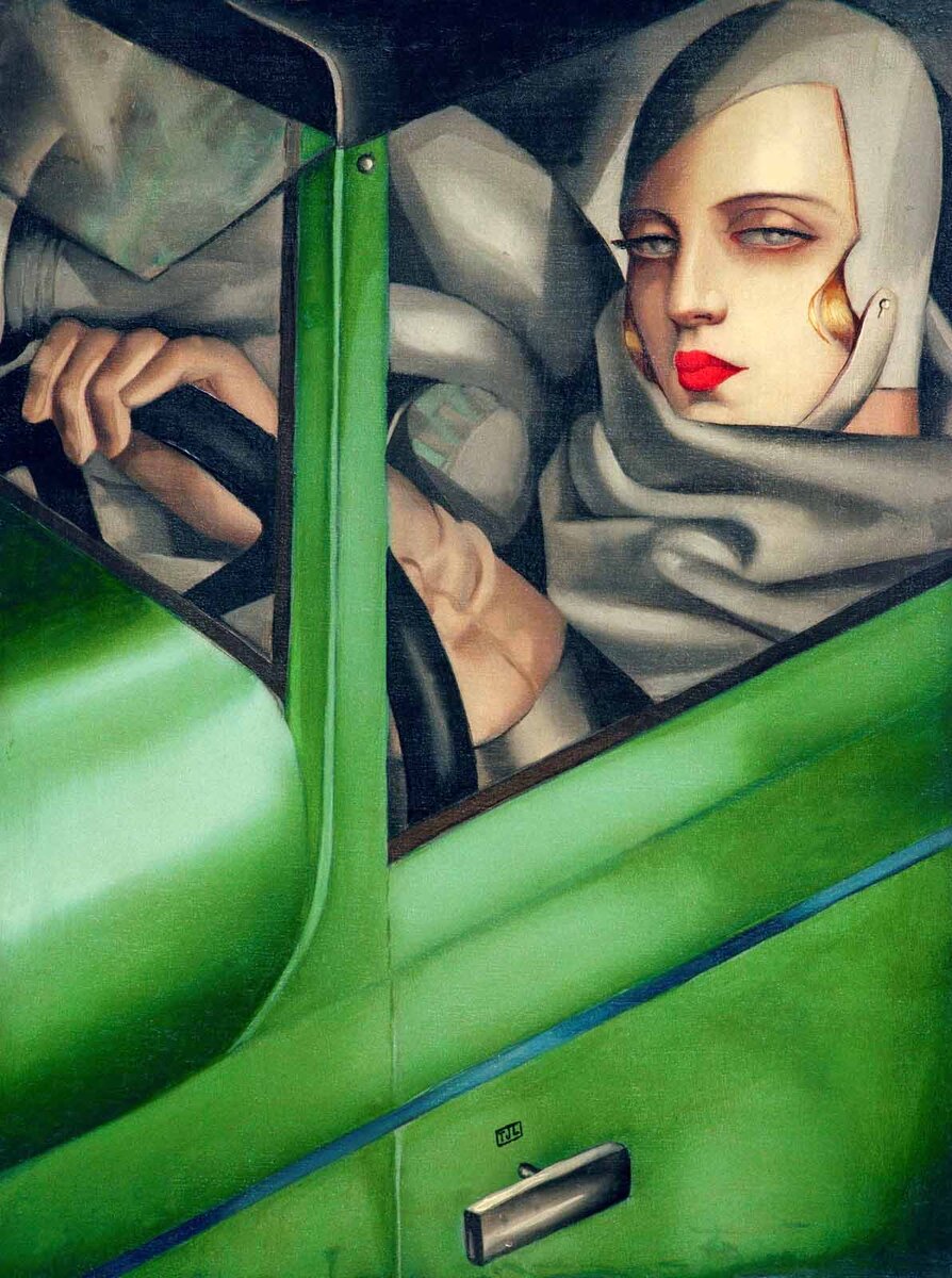 Автопортрет в зеленом “бугатти”, 1925
