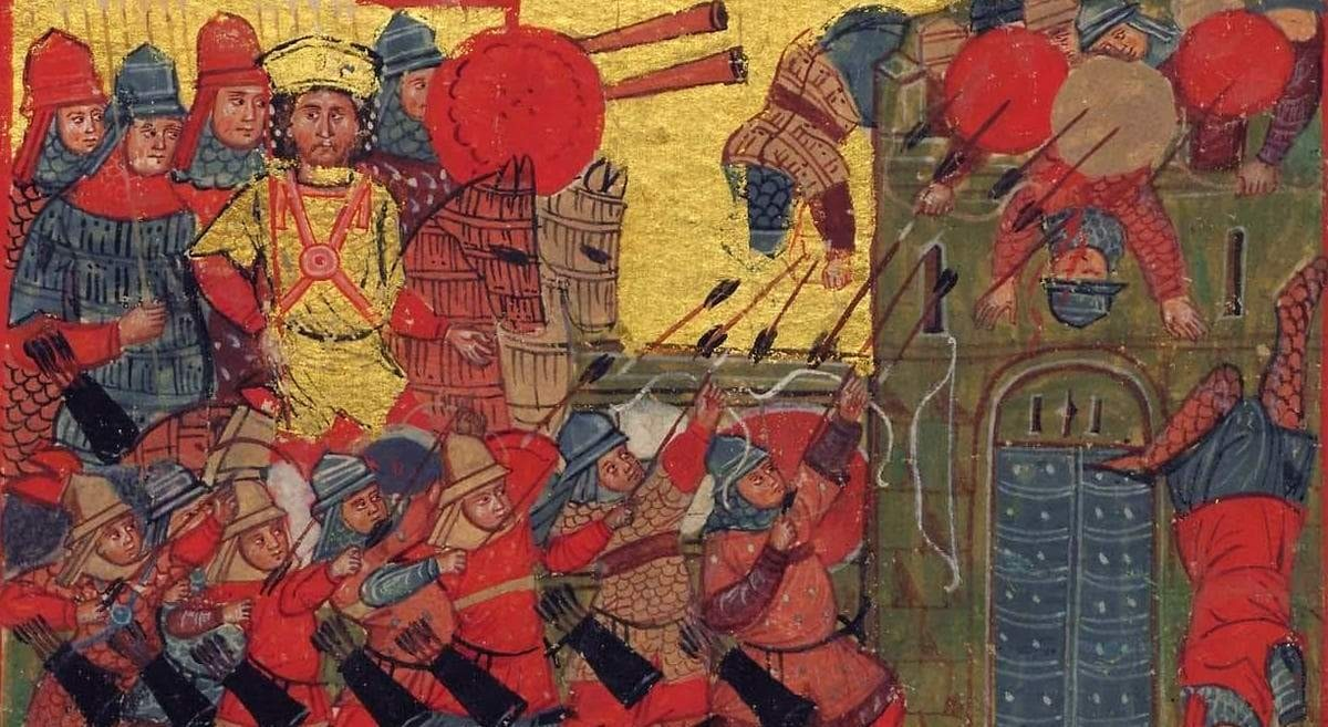 Византийцы. Венециано-Византийская война. Византийские миниатюры 14 века. Битва при Ярмуке византийские войска. Миниатюра византийского война