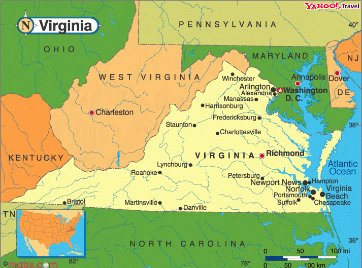 Чесапикский залив и Вашингтон на карте.     фото: картинки  яндекса. 