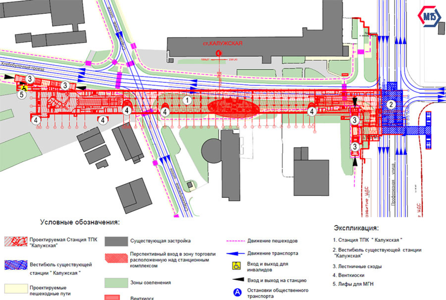 Метро калужская на схеме