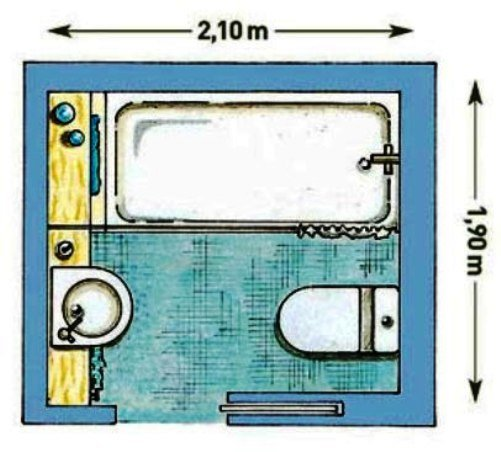 Планировка туалета 2х2