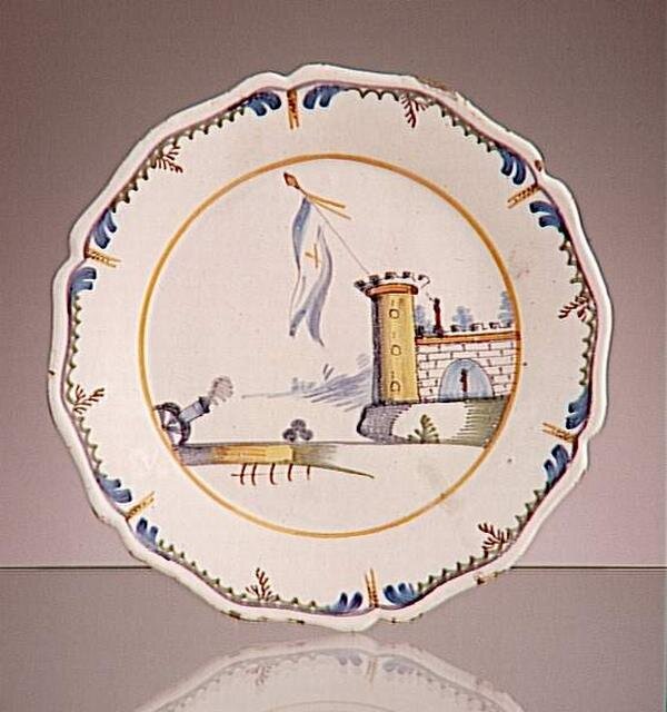 Тарелка "Взятие Бастилии", Франция, Лимож, 18-й век.