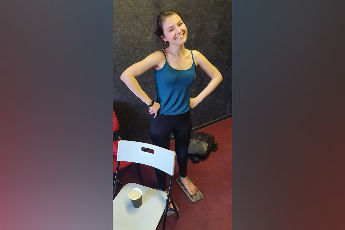 Фото с практики 20.02.2022 где впервые без опоры простояла на гвоздях