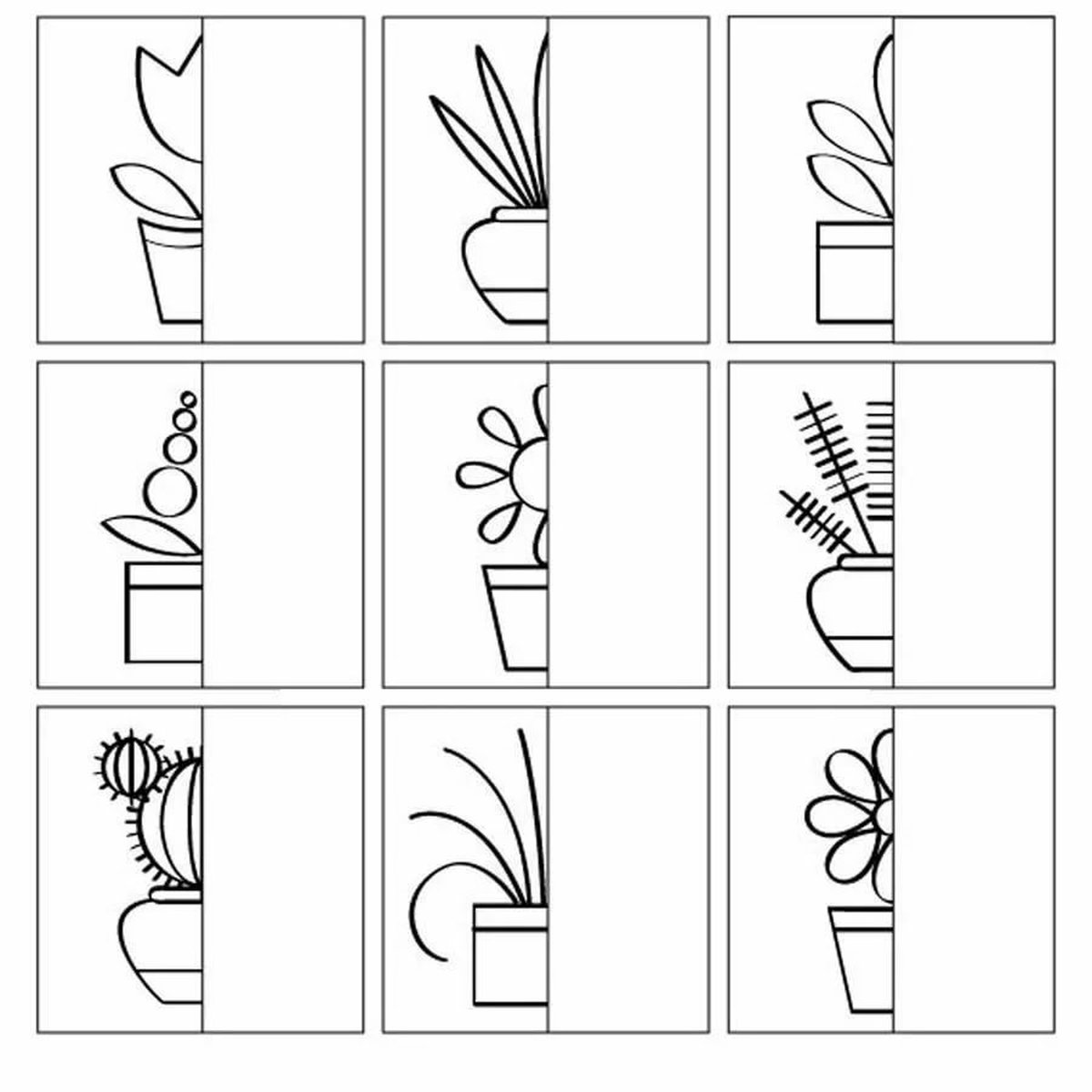 Дорисуй вторую половину картинки