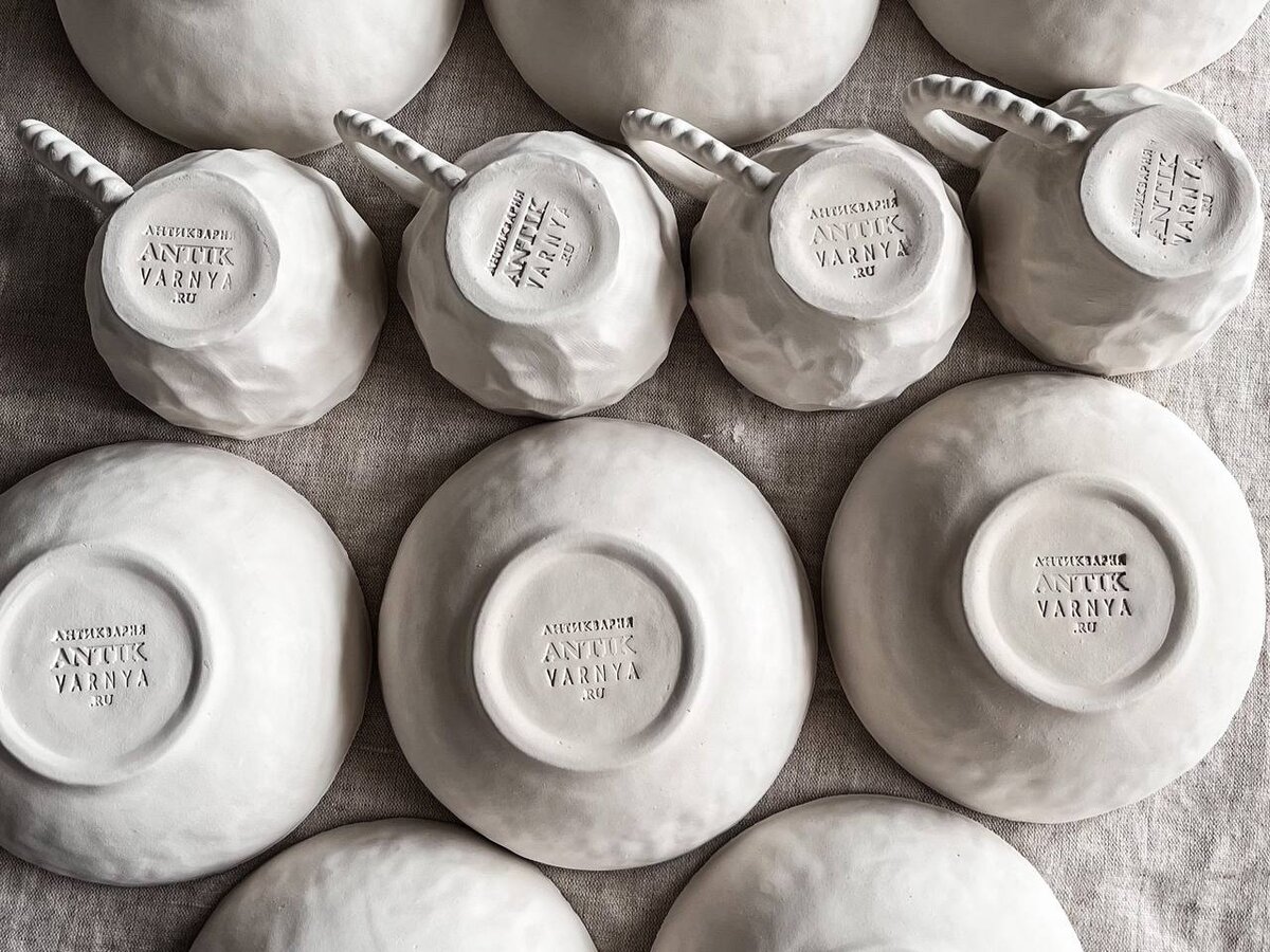 Посуда ручной работы мастерской Антикварня