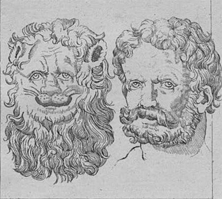 Львиная и человеческая голова.