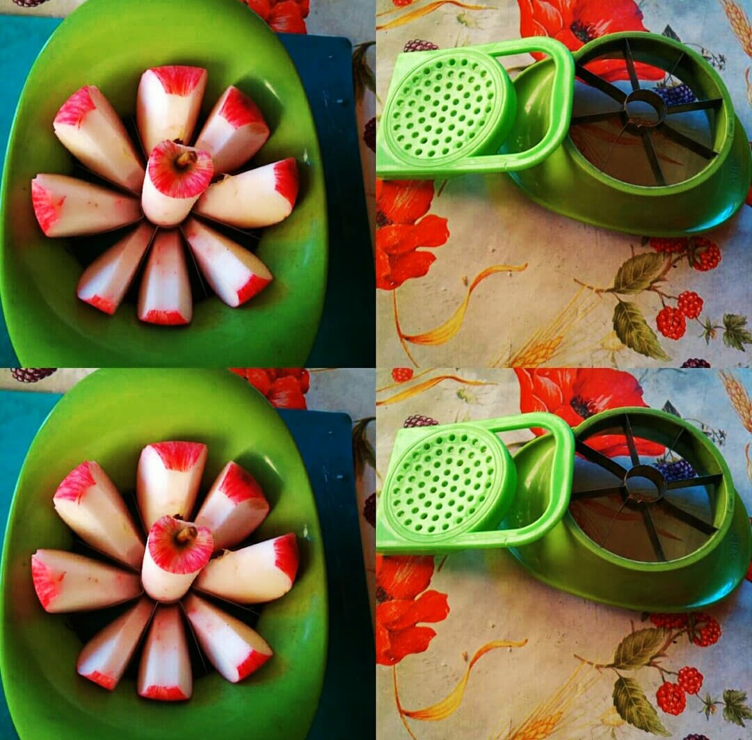 Вот они: нож для резки яблок и крышка-сито