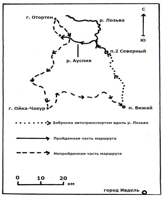 Фото из яндекс картинок Рис. 1 Схема маршрута группы И. Дятлова.