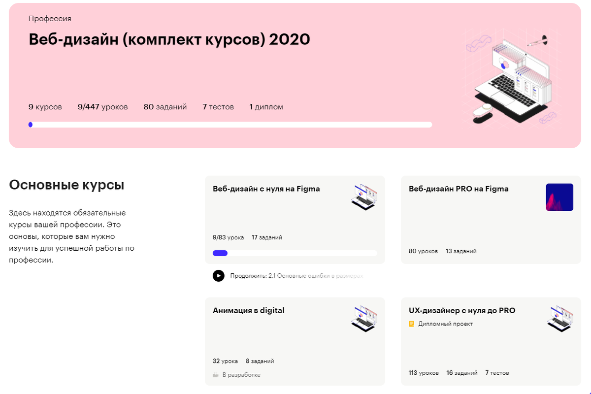Моя программа обучения на ближайший год