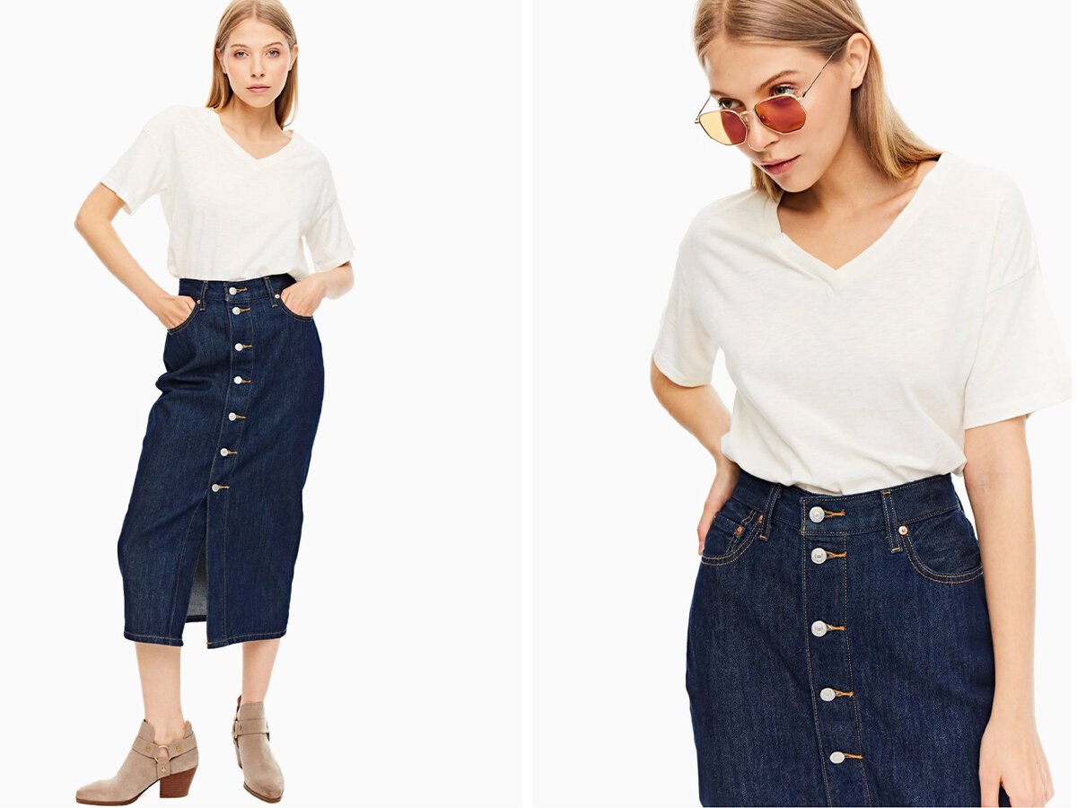 Джинсовая юбка-карандаш на болтах Button Front Midi Skirt Levi's®, арт. 12217587