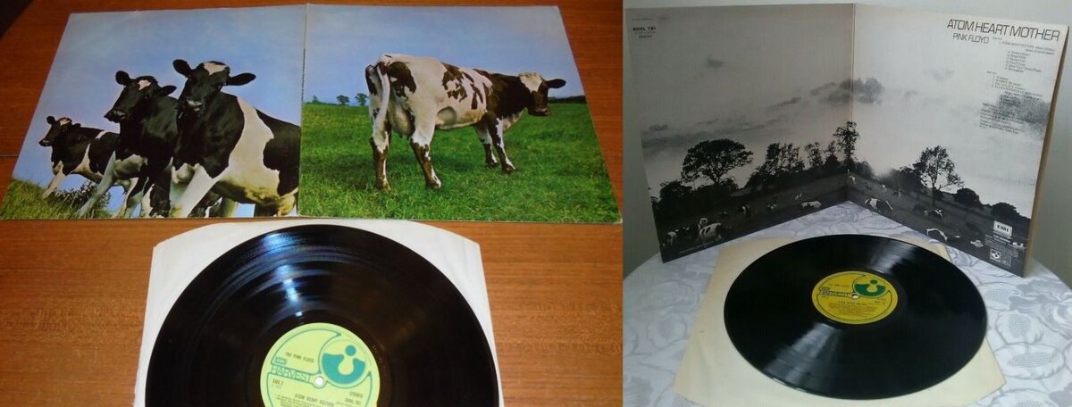 Альбом Pink Floyd "Atom Heart Mother", внешний и внутренний разворот конверта
