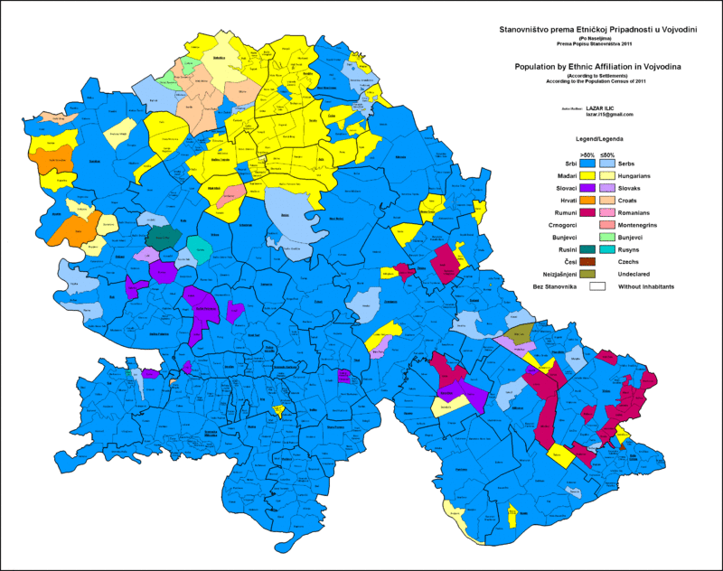 Самые крупные народы Воеводины на 2011 год. 